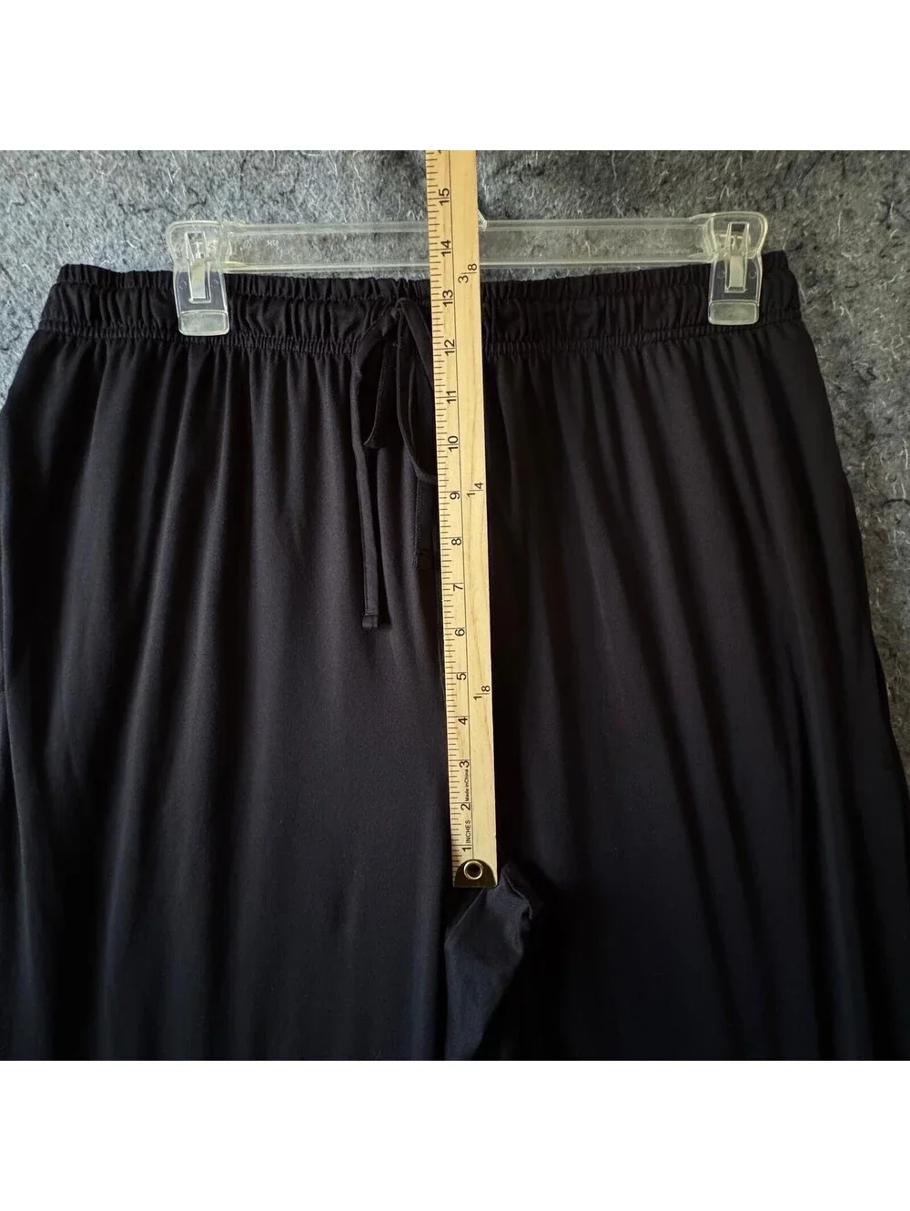Hanes XL Black Pajama Pants Drawstring Button Fly Pockets 93/7 Poly Spandex NWOT